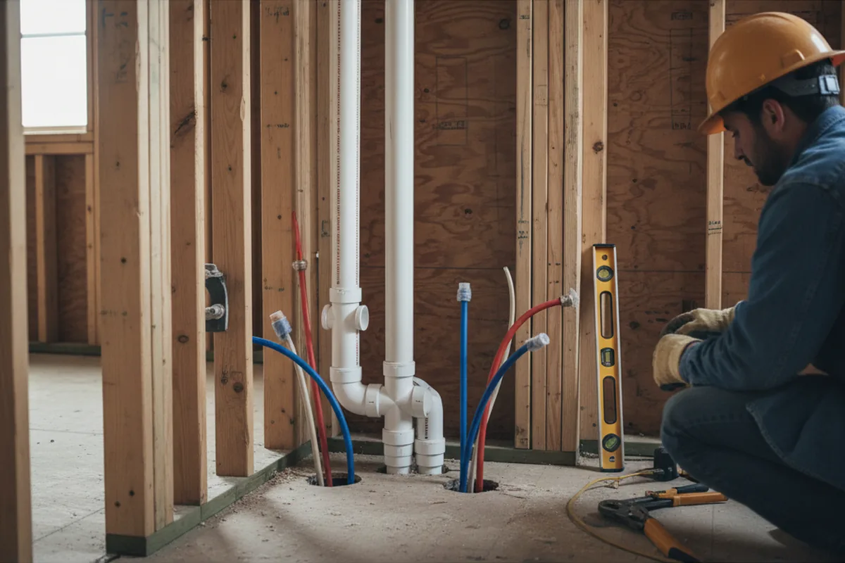Drain and supply rough-in during Toilet Repair and Installation in Port Gibson