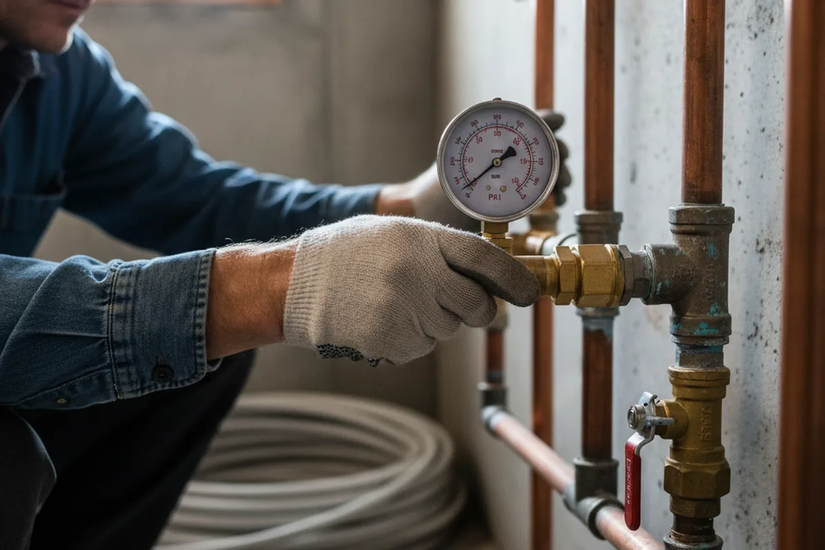 Pressure testing a repaired line during Water Line Repair in Port Gibson